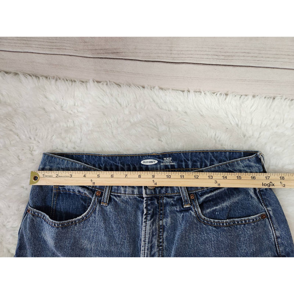 Old Navy Womens Blue Cotton Stretch Five Pocket High Rise Straight Jeans Size 14 - Picture 5 of 7
